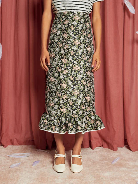 Graces Jacquard Midi Skirt | Sister Jane (UK)