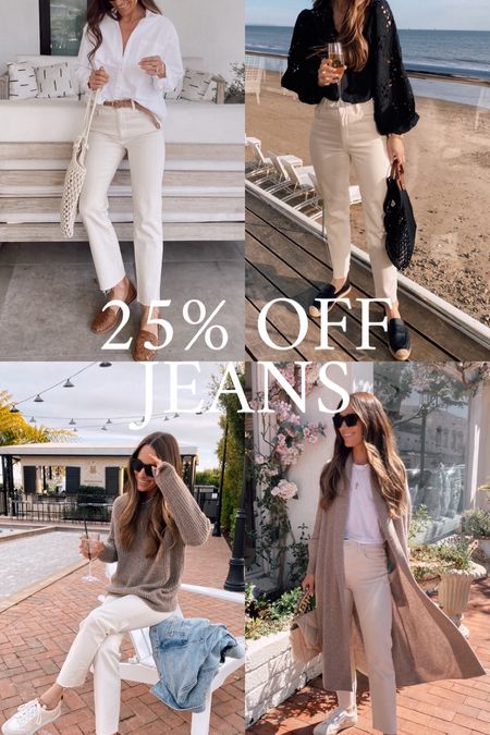 My favorite pair of cream denim is 25% off 
I am between two sizes and took my bigger size 
Great stretch to them 

#LTKsalealert #LTKstyletip