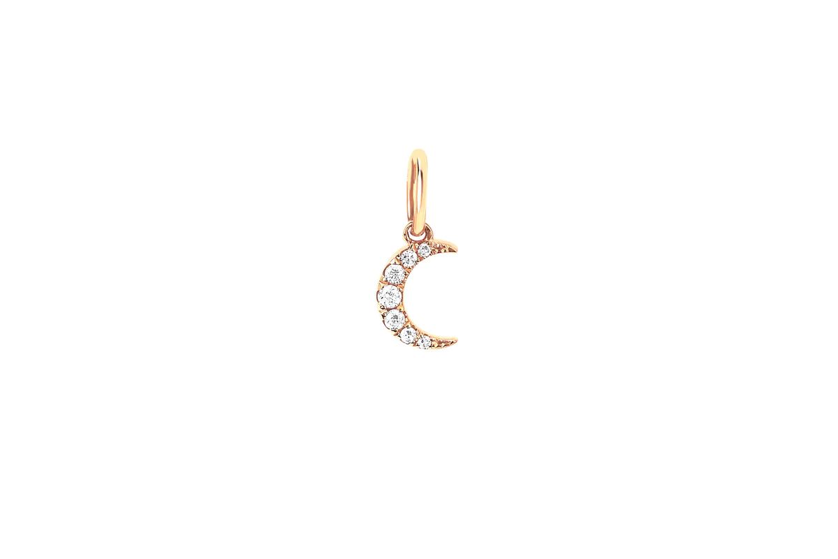 Diamond Moon Necklace Charm | EF Collection