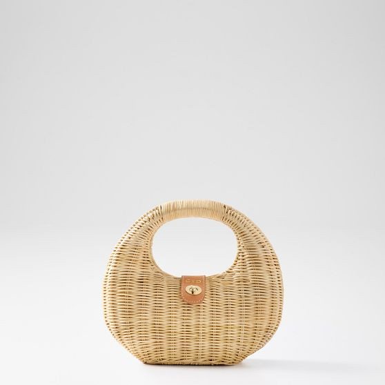 Marlowe Wicker and Leather Handbag | Mark and Graham