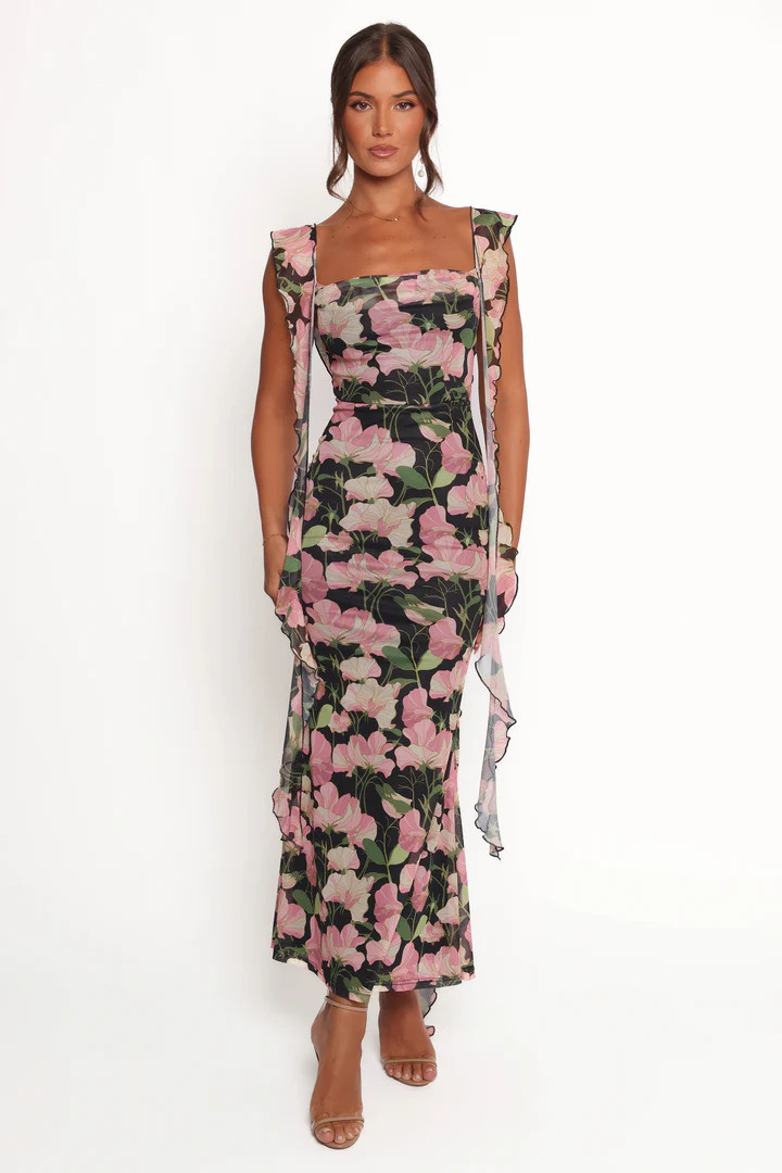 Chiara Maxi Dress - Black Floral | Petal & Pup (US)