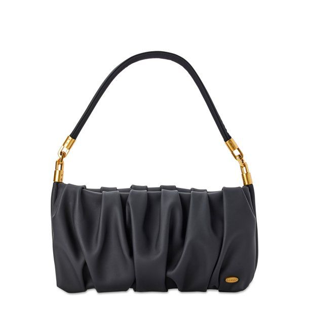 Scoop Women's Ruched Shoulder Bag Black - Walmart.com | Walmart (US)