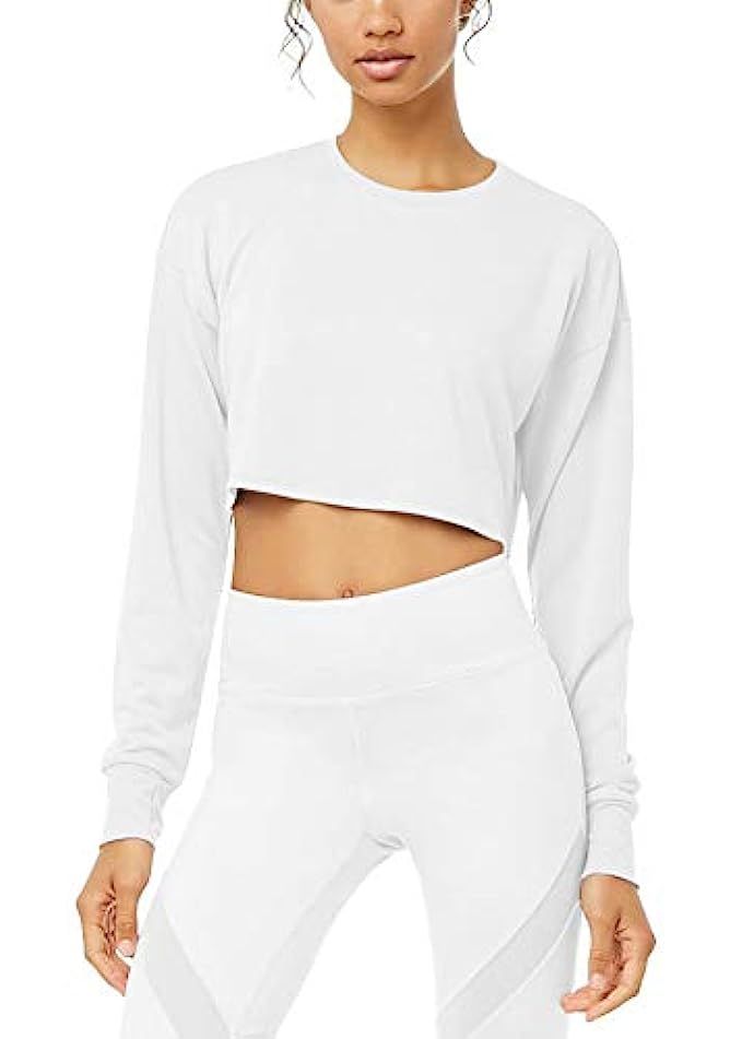 Bestisun Women Basic Long Sleeve Workout Sports Crop Top Cute Athletic Yoga Shirts with Thumb Holes | Amazon (US)