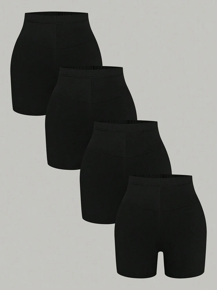 Calvaya Plus Size Stretchy Solid Color Comfortable Biker Shorts | SHEIN