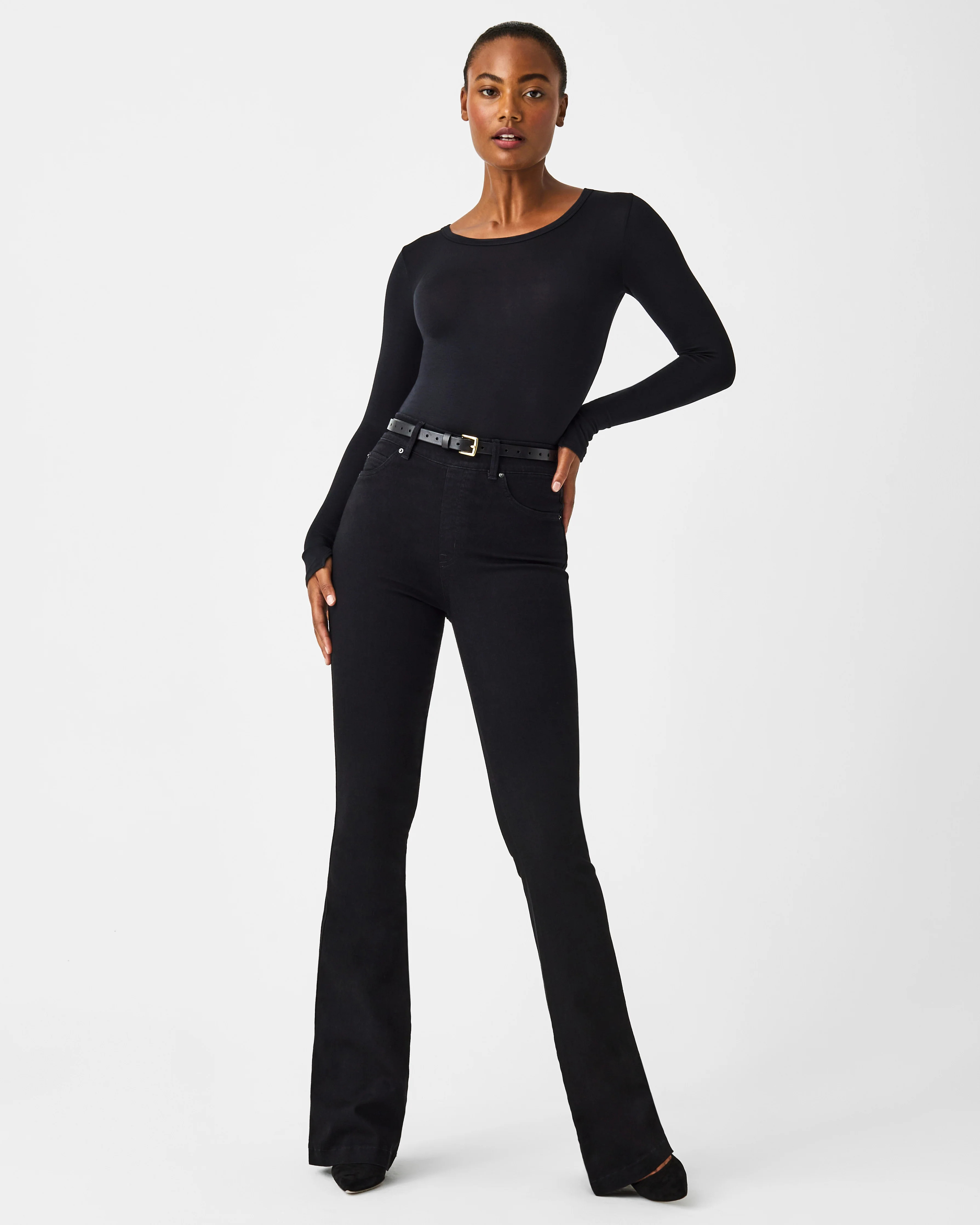 SPANXshape™ EveryWear Flare Jeans, Clean Black | Spanx Canada