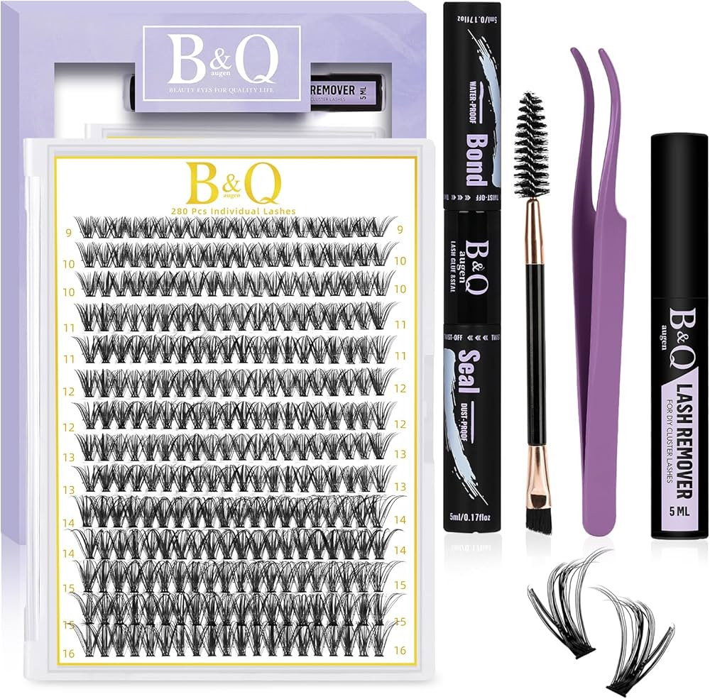 B&Q DIY Lash Extension Kit 280 PCS Individual Eyelash Extension Kit 0.07D 9-16MIX 30D 40D 50D Clu... | Amazon (US)