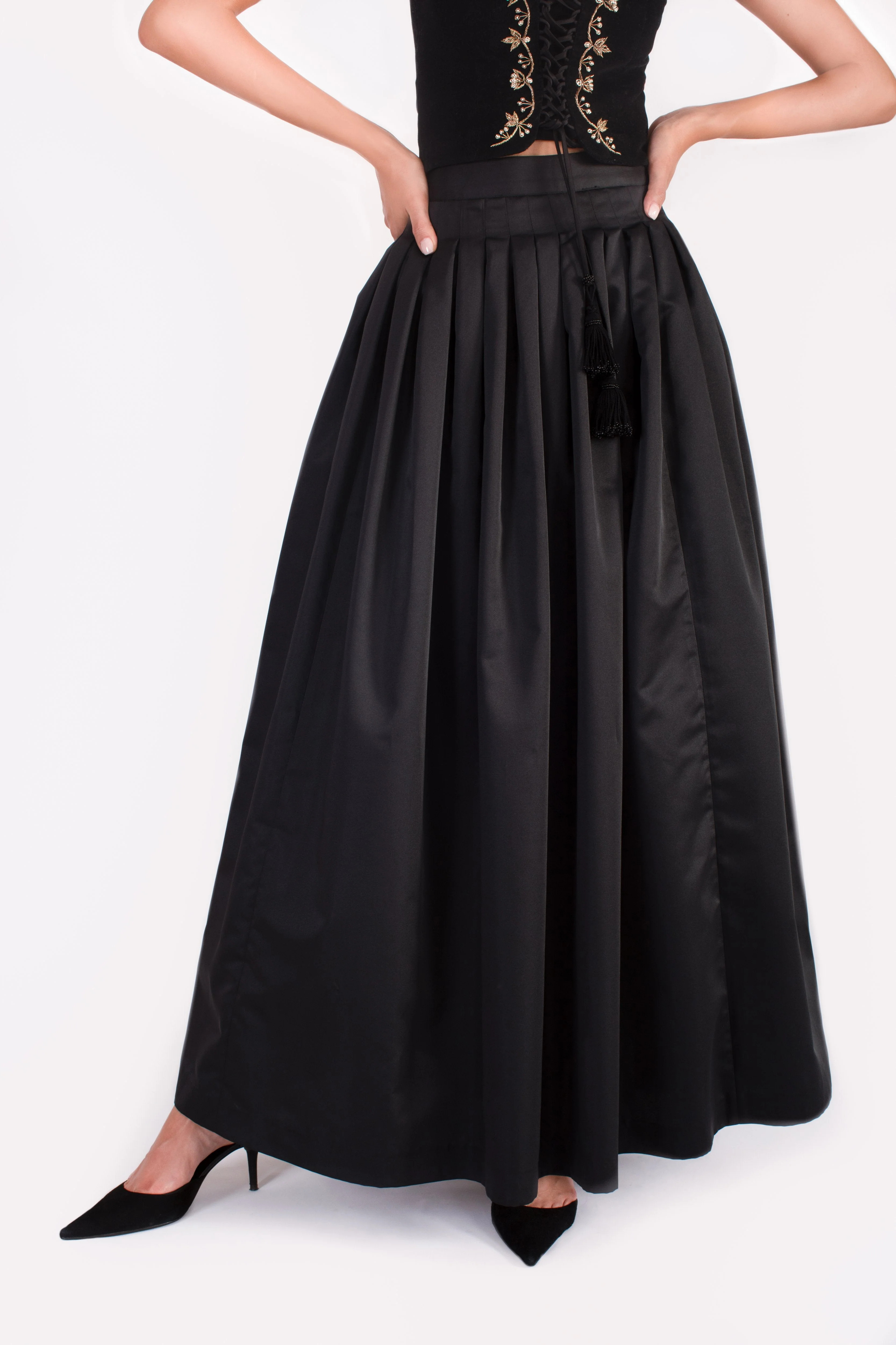 Yass Taffeta Ball Skirt - Black by RosewaterHouse | Support HerStory