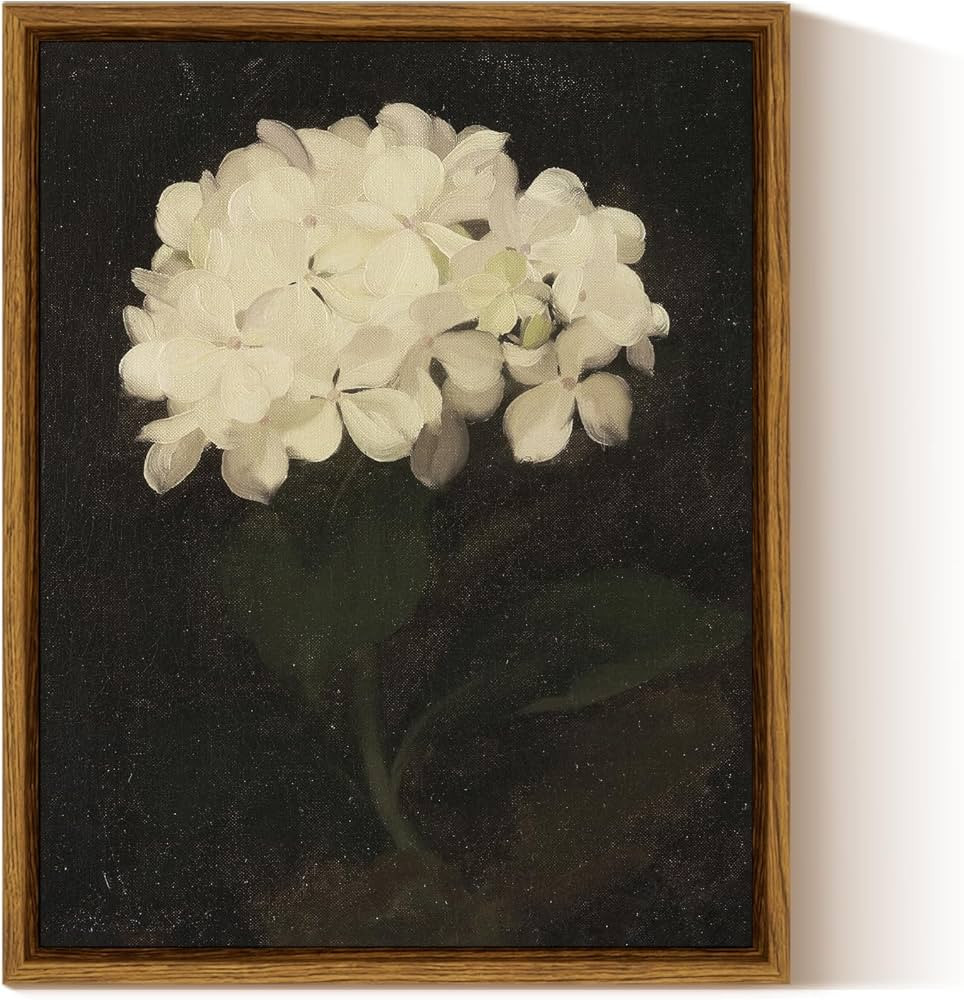 InSimSea Framed Wall Art Decoration with Holder Canvas Wall Art Room Decor, White Hydrangea Oil P... | Amazon (CA)