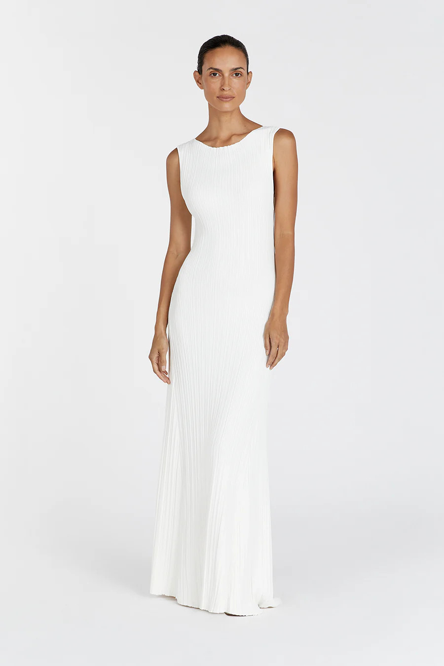 IVY OFF WHITE SLEEVELESS MIDI DRESS | DISSH