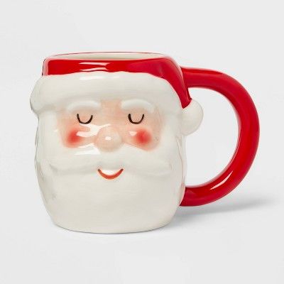 16oz Earthenware Figural Santa Mug - Threshold&#8482; | Target