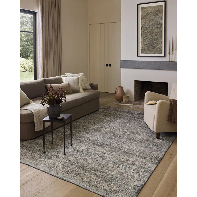 Amber Lewis x Loloi Machine Washable Josie Dove / Gold Area Rug | Wayfair North America