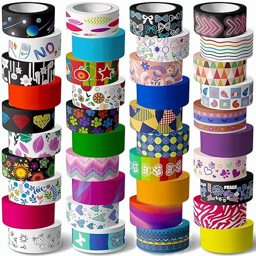 KUNMINGER 40 Rolls Washi Tape Set - 15 mm Wide Colored Decorative Tape for DIY Crafts, Junk Journ... | Amazon (US)
