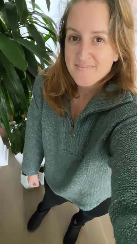 Loving this green quarter zip sweater from Target - size M 

My sweater is on sale for $21 today! Lots of colors available  
 

#LTKcurves #LTKsalealert #LTKstyletip