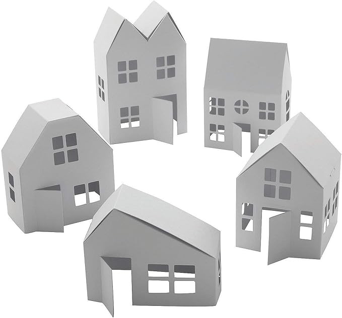 DIY PAPER HOLIDAY VILLAGE - Craft Kits - 12 Pieces | Amazon (US)