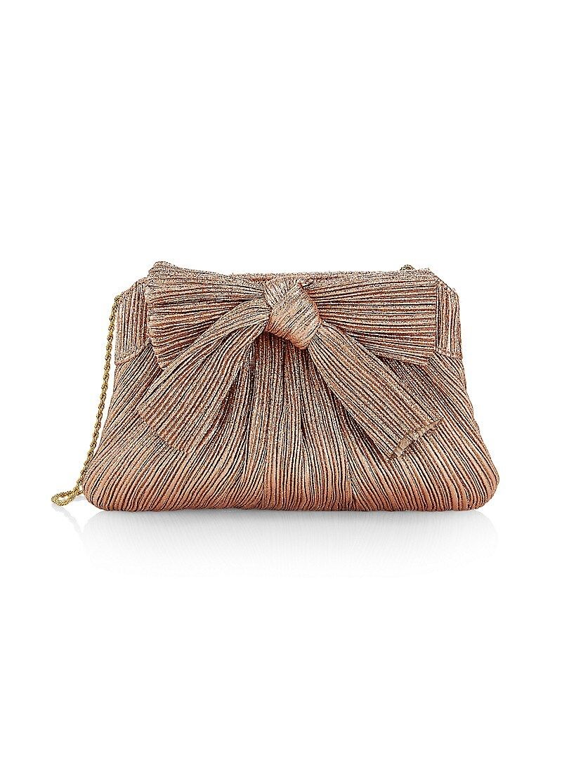 Rayne Knotted Lamé Satin Clutch | Saks Fifth Avenue