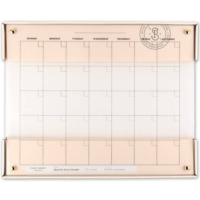 20"x16" Glass Dry Erase Calendar - Sugar Paper | Target