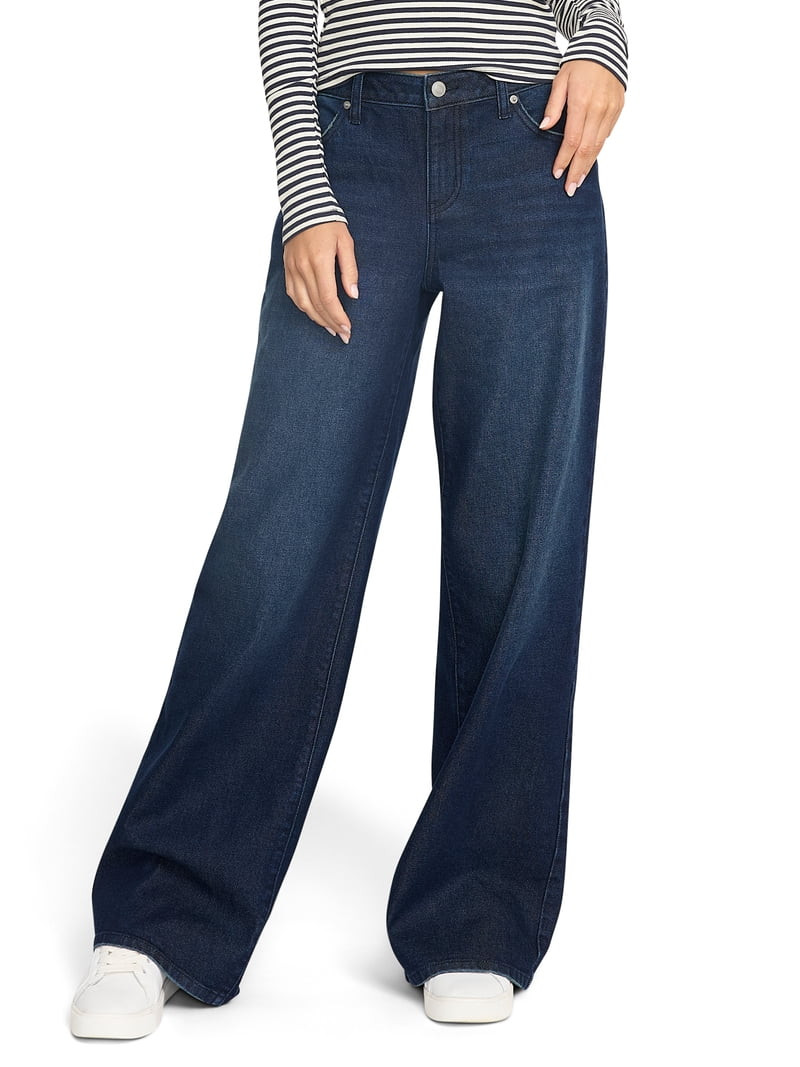 Mills by Millie Bobby Brown Women's Wide Leg Denim Jeans, Sizes 00-18 | Walmart (US)