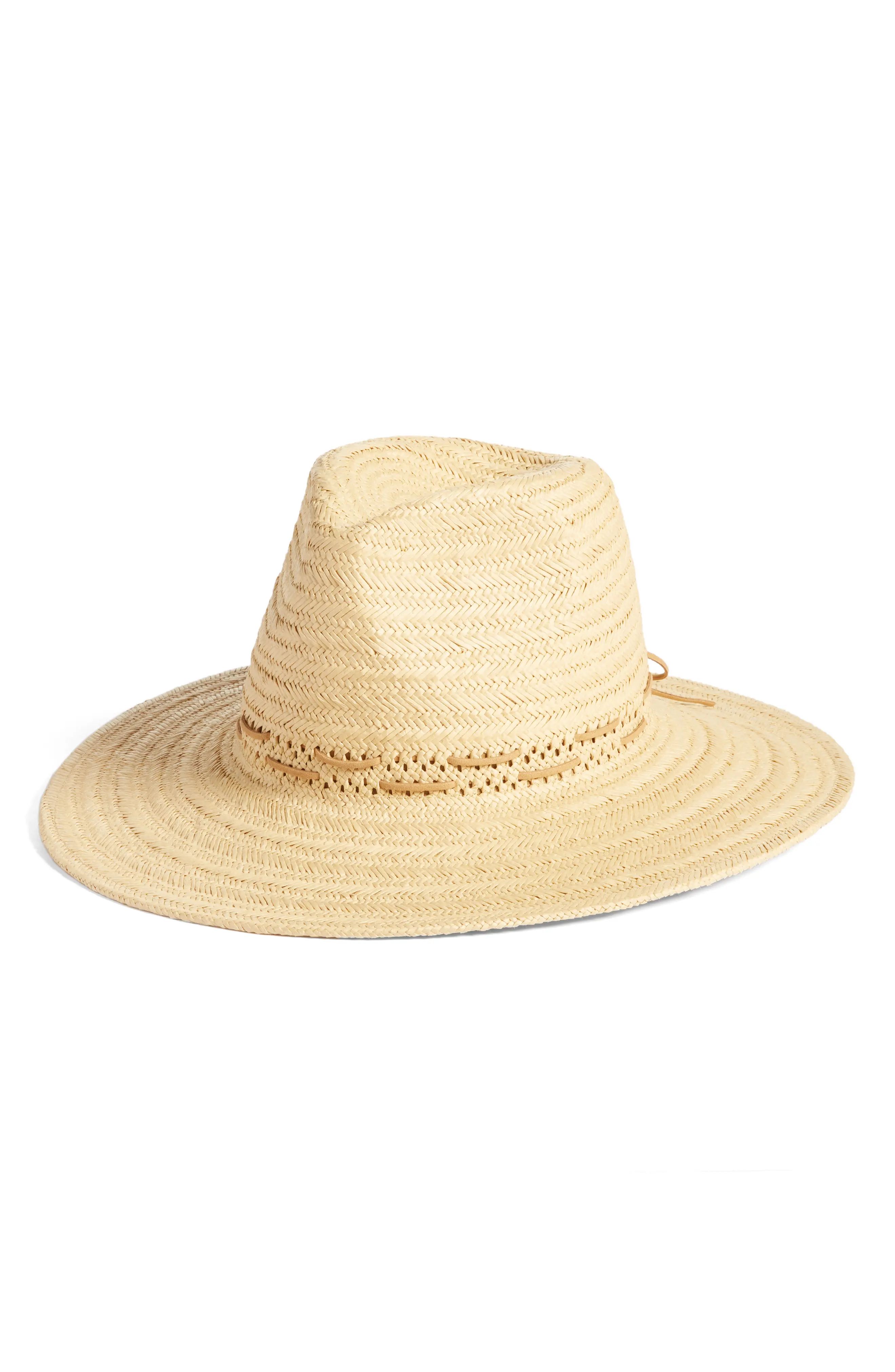Treasure & Bond Hand Woven Panama Hat in Tan Light Combo at Nordstrom | Nordstrom
