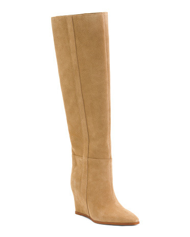 Suede Tiasie Knee High Wedge Boots | TJ Maxx