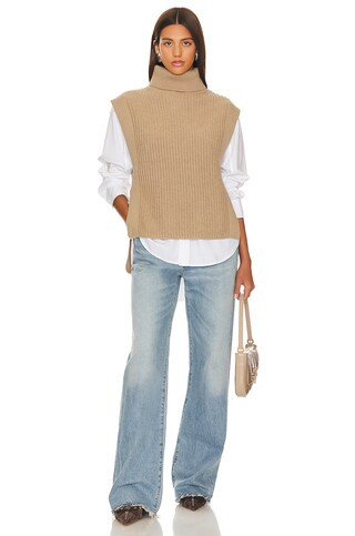 L'Academie x Marianna Collin Turtleneck Pullover in Beige from Revolve.com | Revolve Clothing (Global)