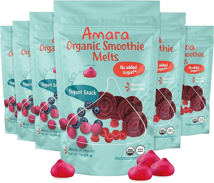 Amara Smoothie Melts - Beets n' Berries - Baby Snacks Made With Fruits and Vegetables - Healthy T... | Amazon (US)