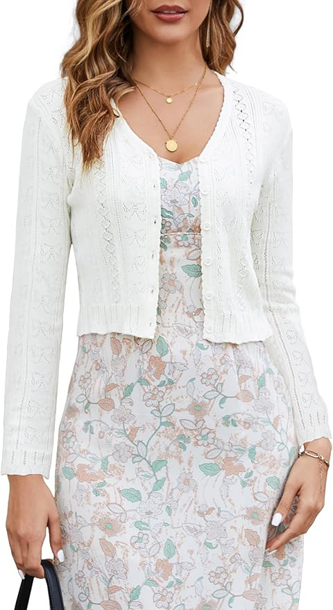 Women's Bolero Shrug Cropped Cardigan Knit Sweaters Open Front Casual Elegant Jacket for Dresses | Amazon (US)