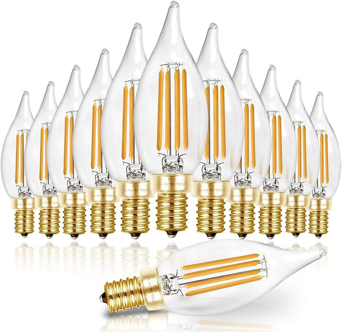 Hizashi 90+ CRI LED Candelabra Bulb 40W Equivalent E12 LED Bulb Dimmable 2700K Soft Warm White, C... | Amazon (US)
