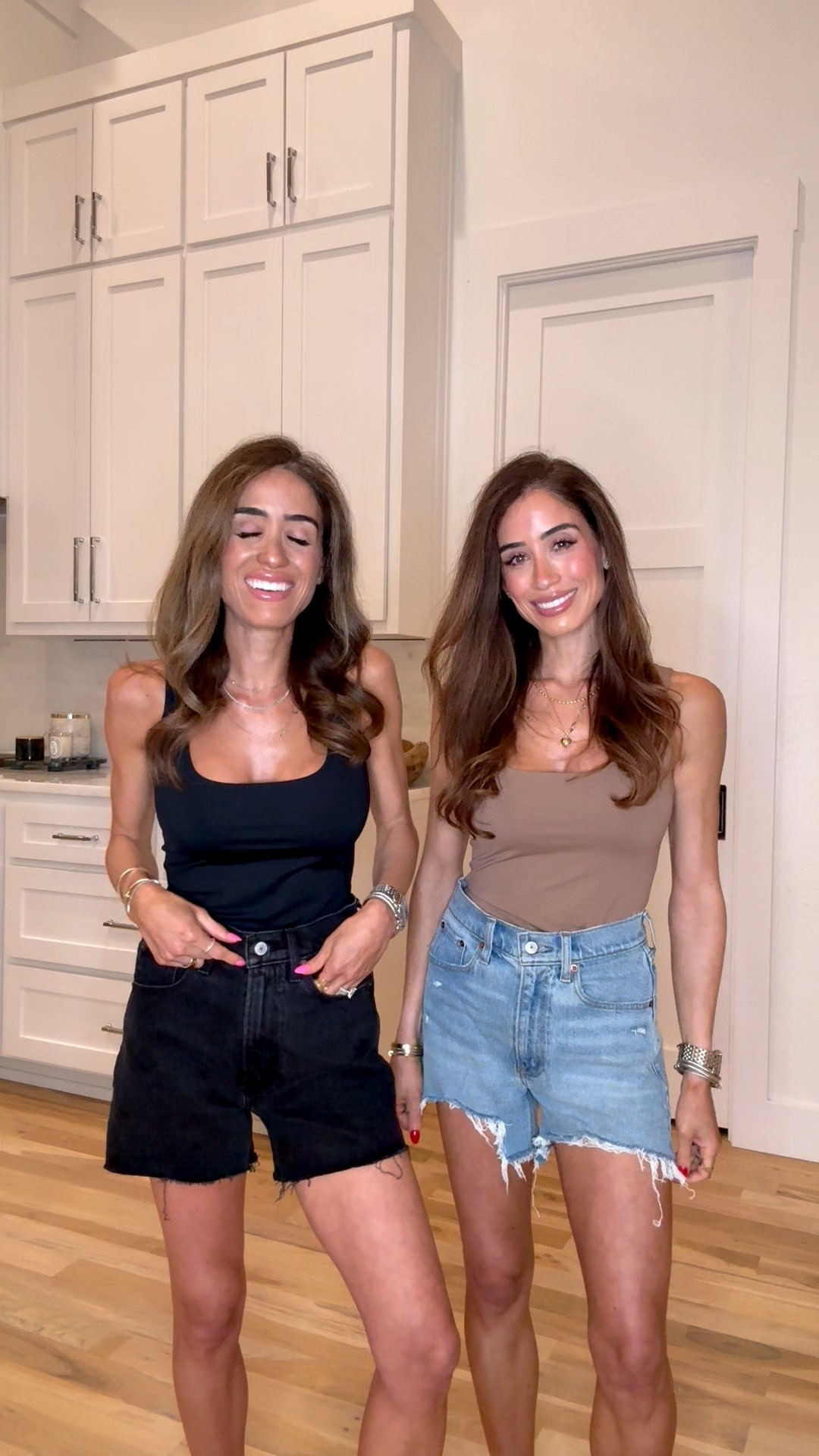 Linking both of our denim shorts we are wearing size 23 
Spring outfits  

#LTKSeasonal #LTKPetite