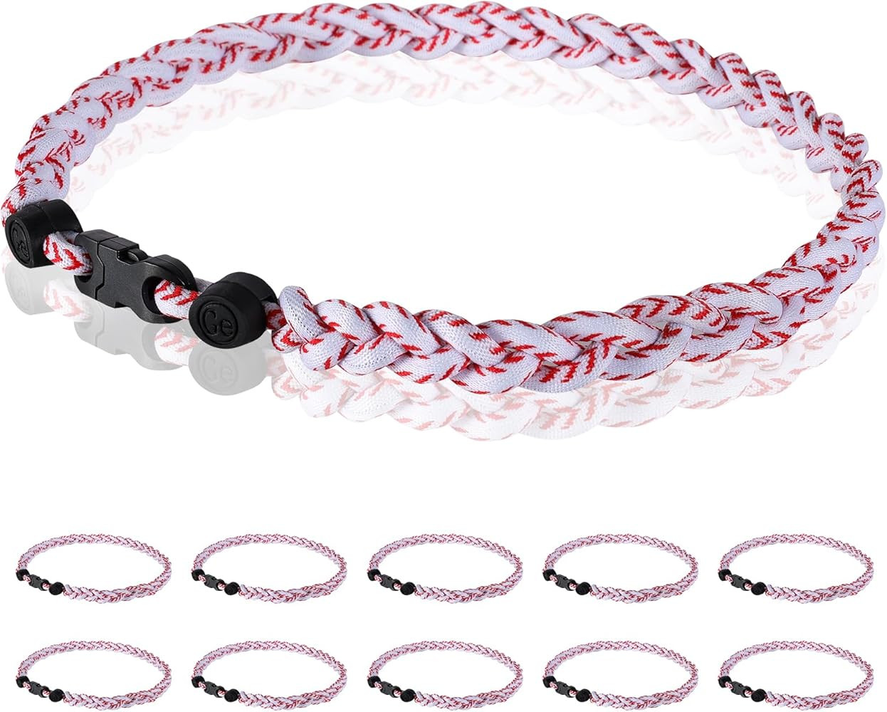 12 Pack Baseball Necklace 18inch, Team Gift for Baseball Funs, Three Braided Titanium Tornado Rop... | Amazon (US)