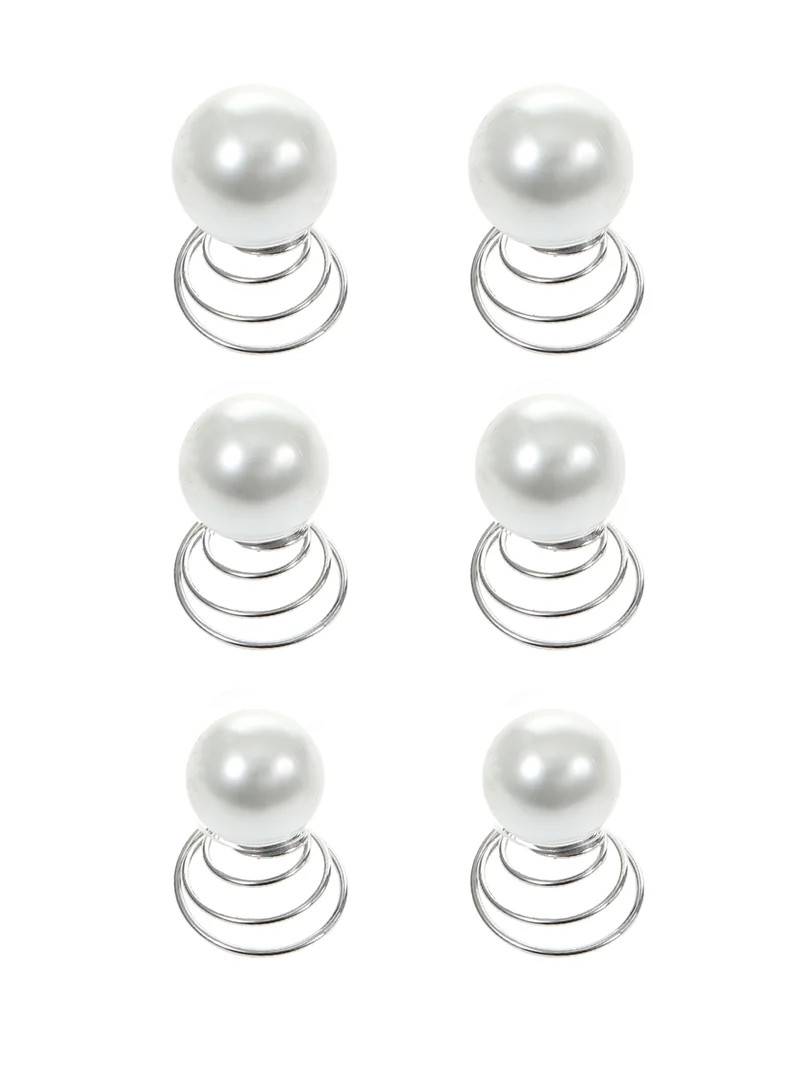 Believe by Brilliance 6-Piece Silver Plated Pearl Hair Coil Set | Walmart (US)