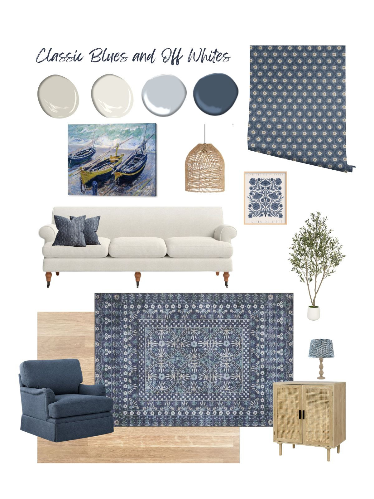 Blue and white living rooms are classic and timeless. This one has a slight coastal theme and is so pretty.  

 #LTKHome #LTKSaleAlert #LTKStyleTip