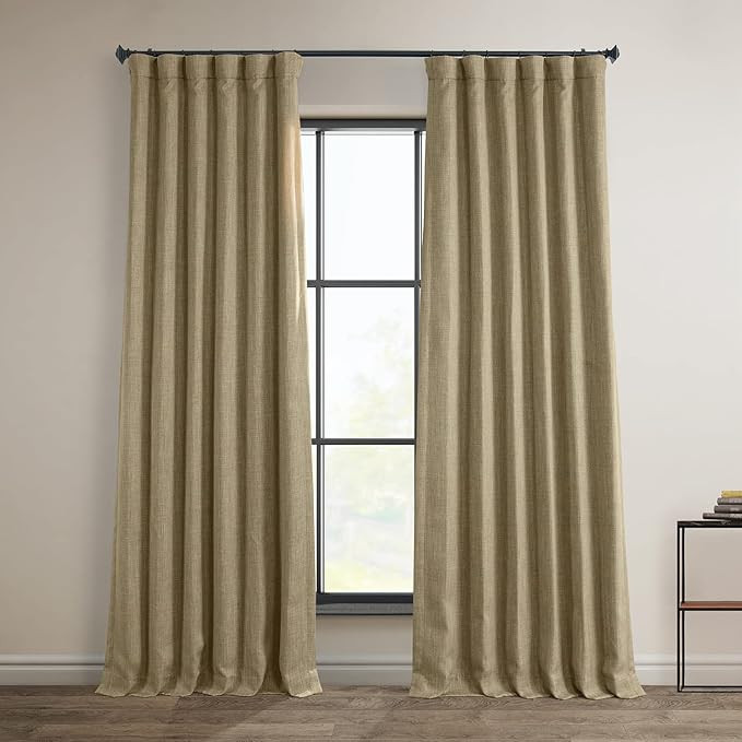 HPD Half Price Drapes Faux Linen Room Darkening Curtains for Bedroom 50 X 96, BOCH-LN18538-96 (1 ... | Amazon (US)