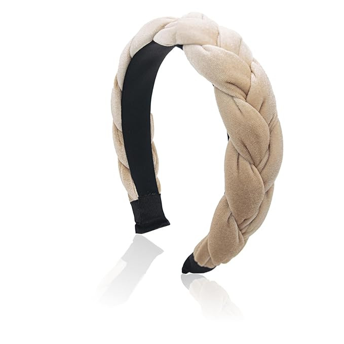 Braided Headbands Velvet Headband for Women Soft Twisted Hair Hoop Non-Slip Wide Padded Hairband ... | Amazon (US)