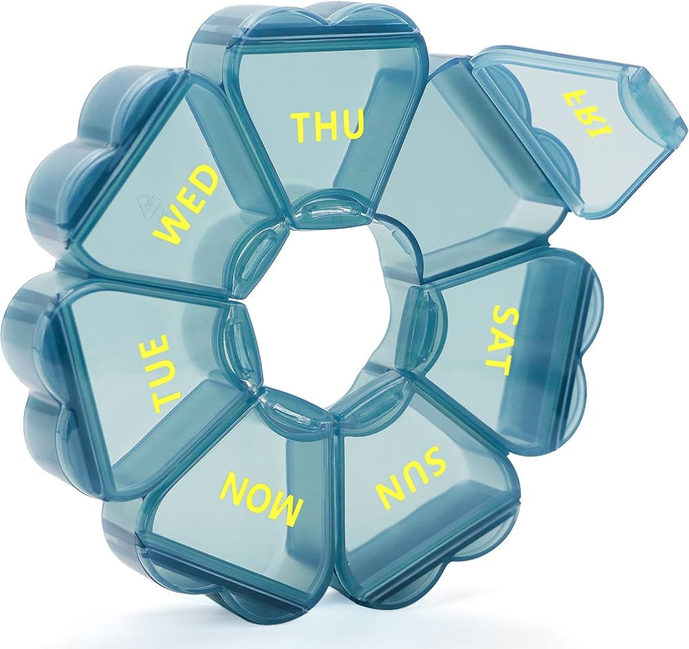 Pill Organizer Weekly - Cute Medicine Pill Organizer 7 Day, Large Daily Pill Box for Travel, SHIJ... | Amazon (US)