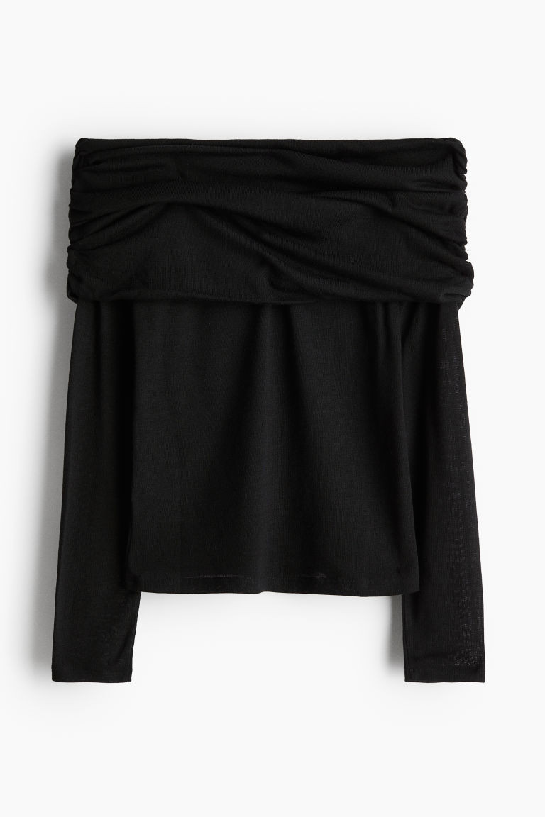 H & M - Off-the-shoulder top - Black | H&M (UK, MY, IN, SG, PH, TW, HK)