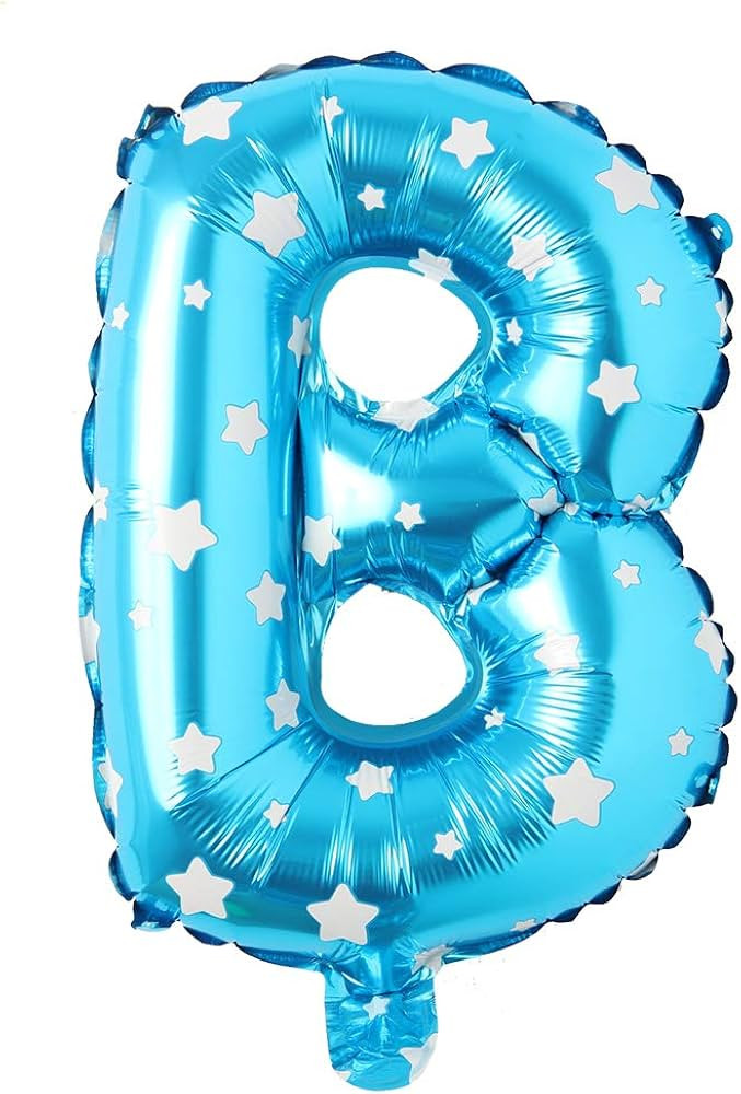 16" inch Single Blue with Star Alphabet Letter Number Balloons Aluminum Hanging Foil Film Balloon... | Amazon (US)