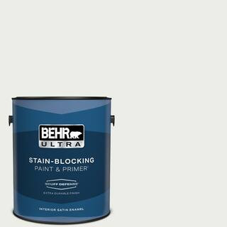 BEHR ULTRA 1 gal. #52 White Extra Durable Satin Enamel Interior Paint & Primer 775001 - The Home ... | The Home Depot
