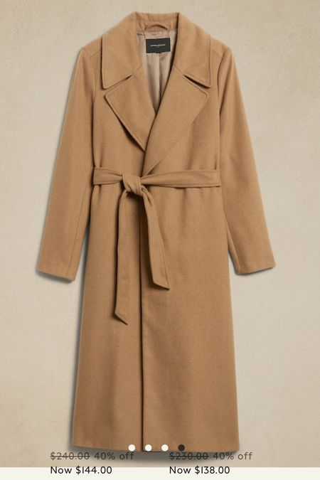 Classic wrap coat for fall winter on major sale. Wool and fully lined, you will love this camel brown coat with tie waist // fall capsule, fall outfit 

#LTKfindsunder100