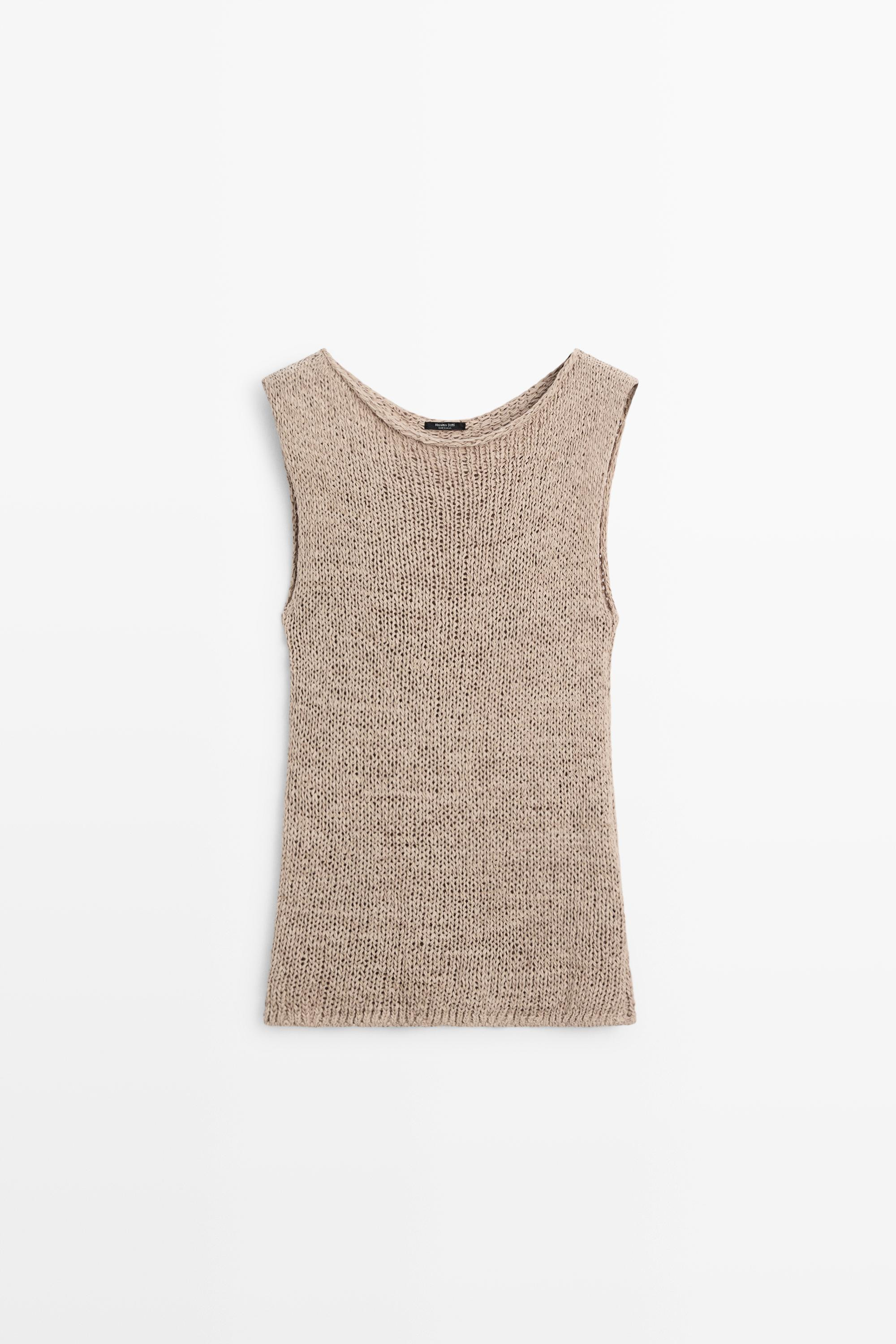 Knit cotton blend top | Massimo Dutti US