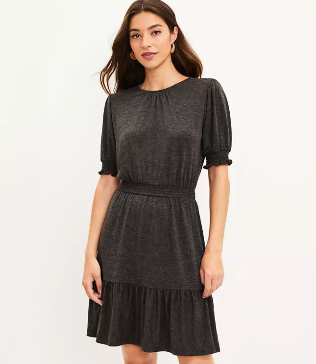 Smocked Flounce Dress | LOFT