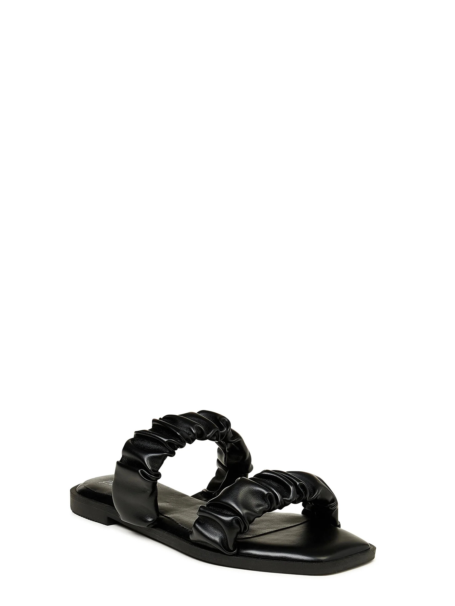 Time and Tru Women's Ruched Strap Sandals - Walmart.com | Walmart (US)