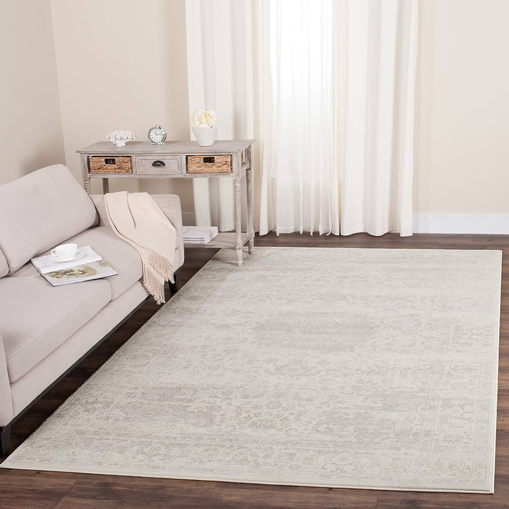 SAFAVIEH Carnegie Collection Area Rug - 10' x 14', Cream & Light Grey, Vintage Distressed Design,... | Amazon (US)