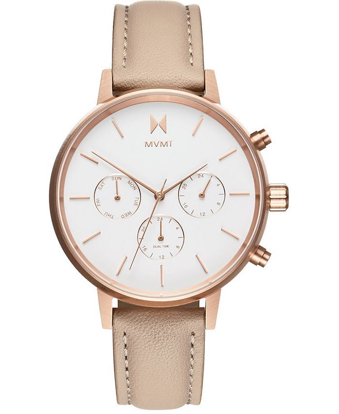 Women's Nova Luna Blush Leather Strap Watch 38mm | Macys (US)