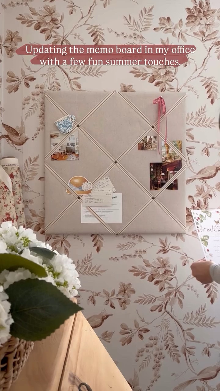 Updating the memo board in my office with a few fun summer touches.