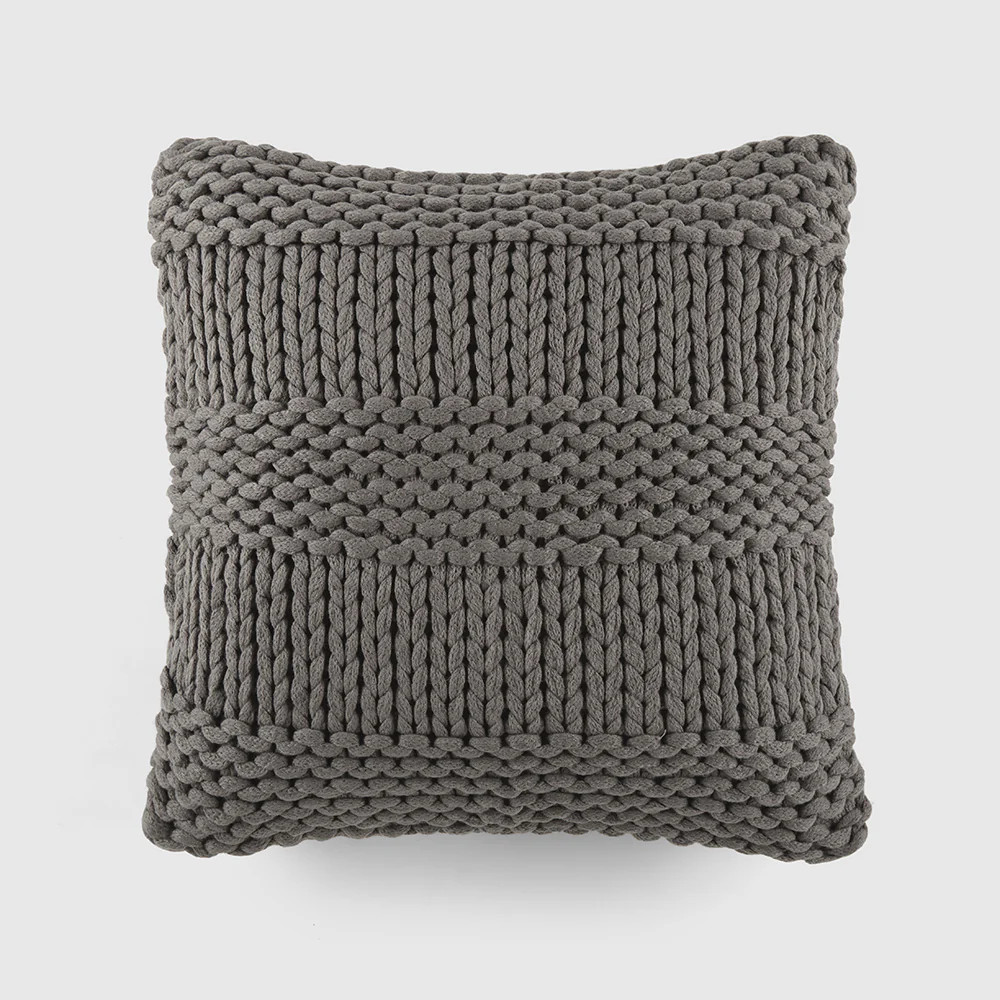 Chunky Knit Throw Pillow Cover and Insert | Linens and Hutch
