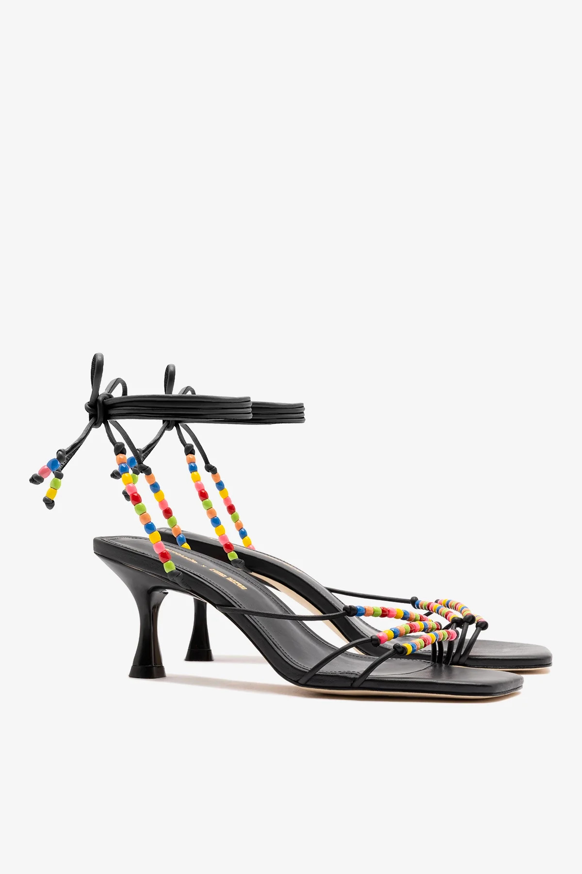 Larroudé x Ciao Lucia: Eloisa Sandal Black Leather | Larroude