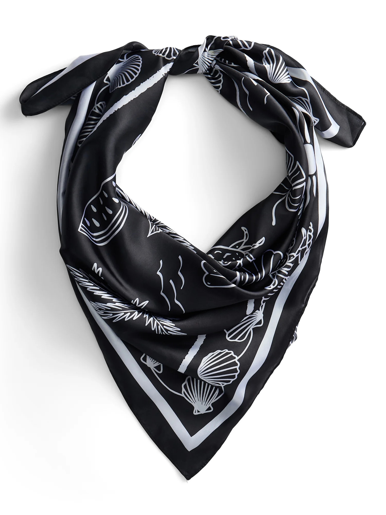 No Boundaries Women's Square Scarf with Printed Allover Pattern, Ideal for All Seasons | Walmart (US)