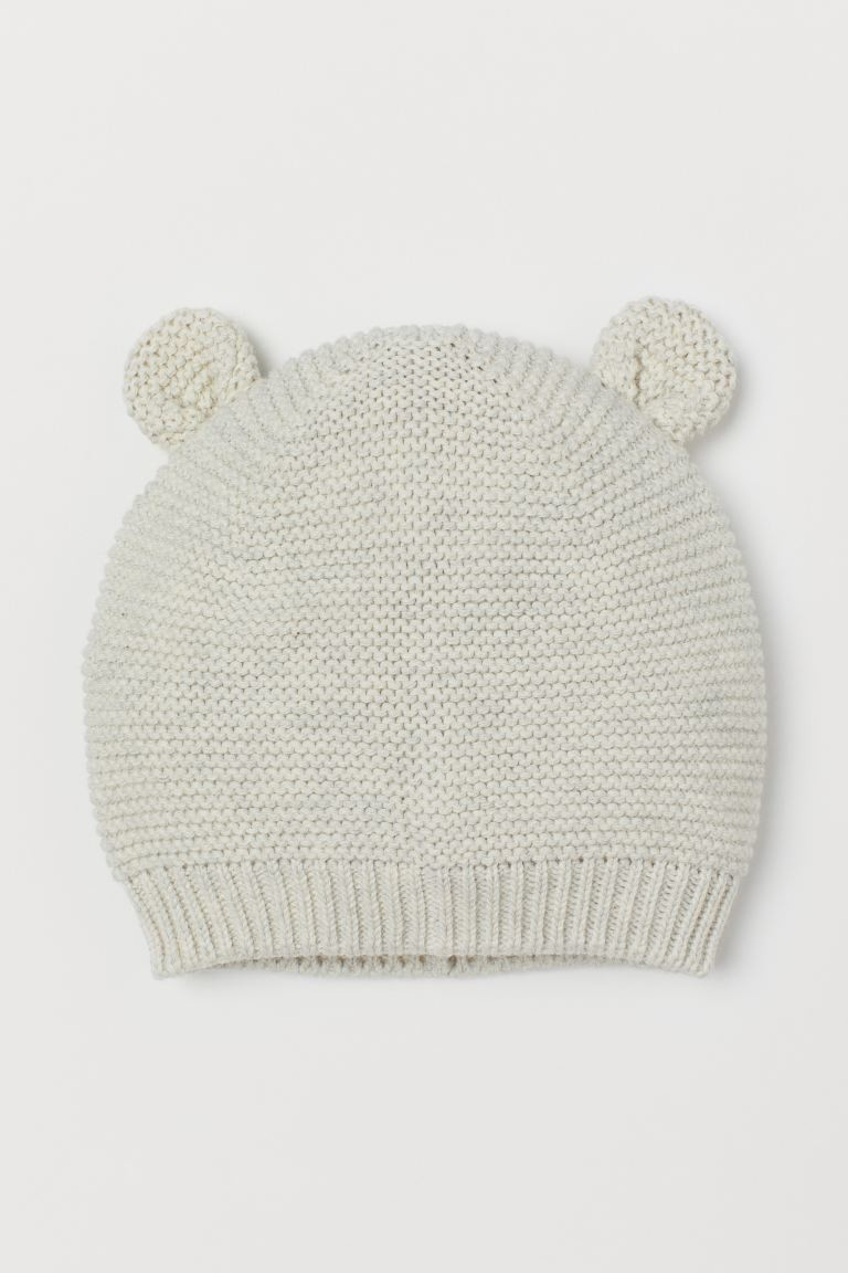 Garter-stitched hat in soft cotton with a ribbed hem. | H&M (US + CA)