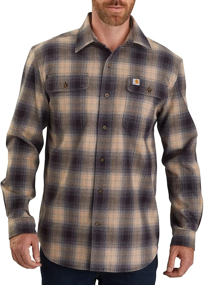 Carhartt Men's Original Fit Flannel Long-Sleeve Plaid Shirt | Amazon (US)