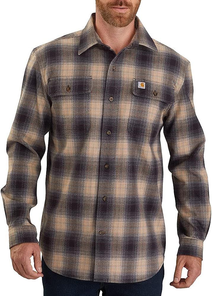 Carhartt Men's Original Fit Flannel Long-Sleeve Plaid Shirt | Amazon (US)